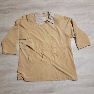 Larry Levine Sport Butter Yellow/Beige Jacket, Raincoat, Coat, Womans L
